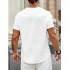 imageSweatyRocks Mens Round Neck Half Button T Shirt Short Sleeve Solid Basic Tee TopsWhite