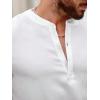 imageSweatyRocks Mens Round Neck Half Button T Shirt Short Sleeve Solid Basic Tee TopsWhite