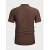 imageSweatyRocks Mens Short Sleeve Collared Neck T Shirt Knitted Golf Shirt Solid Business Shirt TopsCoffee Brown