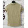 imageSweatyRocks Mens Short Sleeve Half Button Front T Shirts Casual Summer Collared Solid Blouse Tee TopsArmy Green