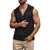imageSweatyRocks Mens Sleeveless Half Button Hooded Tank Top Casual Summer Solid Vest TopsBlack
