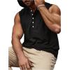 imageSweatyRocks Mens Sleeveless Half Button Hooded Tank Top Casual Summer Solid Vest TopsBlack