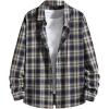 imageSweatyRocks Mens Big and Tall Plaid Shirts Plus Size Button Down Long Sleeve Casual ShirtsMulticolor