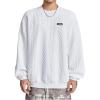 imageSweatyRocks Mens Casual Letter Crewneck Sweatshirts Long Sleeve Drop Shoulder Ribbed Pullover TopWhite