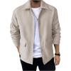 imageSweatyRocks Mens Lightweight Button Down Flat Pockets Jackets Warm OuterwearApricot