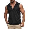 imageSweatyRocks Mens Sleeveless Half Button Hooded Tank Top Casual Summer Solid Vest TopsBlack