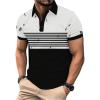 imageSweatyRocks Mens Striped Color Block Golf Shirts Short Sleeve Collar Tennis ShirtsMulticolor