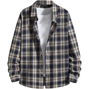 imageSweatyRocks Mens Big and Tall Plaid Shirts Plus Size Button Down Long Sleeve Casual ShirtsMulticolor
