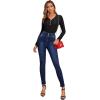 imageSweatyRocks Womens Casual Button High Rise Skinny Denim Jeans1navy