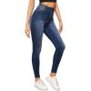 imageSweatyRocks Womens Casual Button High Rise Skinny Denim JeansDark Blue