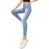 imageSweatyRocks Womens Casual Button High Rise Skinny Denim JeansLight Blue