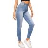 imageSweatyRocks Womens Casual Button High Rise Skinny Denim JeansLight Blue