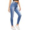 imageSweatyRocks Womens Casual Button High Rise Skinny Denim JeansPlain Blue