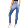 imageSweatyRocks Womens Casual Button High Rise Skinny Denim JeansPlain Blue