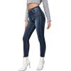 imageSweatyRocks Womens Casual Button High Rise Skinny Denim JeansSolid Blue