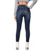 imageSweatyRocks Womens Casual Button High Rise Skinny Denim JeansSolid Blue