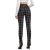 imageSweatyRocks Womens Casual Skinny Leggings Stretchy High Waisted Work PantsBlack Split Hem