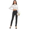 imageSweatyRocks Womens Casual Skinny Leggings Stretchy High Waisted Work PantsBlack Split Hem