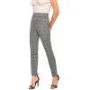 imageSweatyRocks Womens Casual Skinny Leggings Stretchy High Waisted Work PantsBlack White Grey Plaid