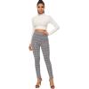 imageSweatyRocks Womens Casual Skinny Leggings Stretchy High Waisted Work PantsBlack White Plaid