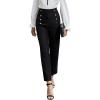 imageSweatyRocks Womens Casual Skinny Leggings Stretchy High Waisted Work PantsButton Black