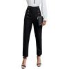 imageSweatyRocks Womens Casual Skinny Leggings Stretchy High Waisted Work PantsButton Black