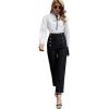 imageSweatyRocks Womens Casual Skinny Leggings Stretchy High Waisted Work PantsButton Black
