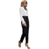 imageSweatyRocks Womens Casual Skinny Leggings Stretchy High Waisted Work PantsButton Black
