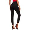 imageSweatyRocks Womens Casual Skinny Leggings Stretchy High Waisted Work PantsButton Black Ring