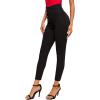 imageSweatyRocks Womens Casual Skinny Leggings Stretchy High Waisted Work PantsButton Black Ring