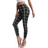 imageSweatyRocks Womens Casual Skinny Leggings Stretchy High Waisted Work PantsCrop Plaid