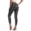imageSweatyRocks Womens Casual Skinny Leggings Stretchy High Waisted Work PantsCrop Plaid