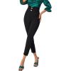 imageSweatyRocks Womens Casual Skinny Leggings Stretchy High Waisted Work PantsCrop Wide Waist Black