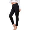 imageSweatyRocks Womens Casual Skinny Leggings Stretchy High Waisted Work PantsElastic Waisted Button Black
