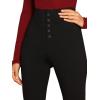 imageSweatyRocks Womens Casual Skinny Leggings Stretchy High Waisted Work PantsElastic Waisted Button Black