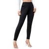imageSweatyRocks Womens Casual Skinny Leggings Stretchy High Waisted Work PantsElastic Waisted Button Black
