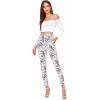 imageSweatyRocks Womens Casual Skinny Leggings Stretchy High Waisted Work PantsFloral White