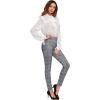imageSweatyRocks Womens Casual Skinny Leggings Stretchy High Waisted Work PantsGrey Plaid