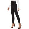 imageSweatyRocks Womens Casual Skinny Leggings Stretchy High Waisted Work PantsHigh Waisted Button Black