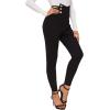 imageSweatyRocks Womens Casual Skinny Leggings Stretchy High Waisted Work PantsHigh Waisted Button Black