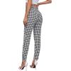 imageSweatyRocks Womens Casual Skinny Leggings Stretchy High Waisted Work PantsHoundstooth White Black