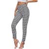 imageSweatyRocks Womens Casual Skinny Leggings Stretchy High Waisted Work PantsHoundstooth White Black