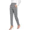 imageSweatyRocks Womens Casual Skinny Leggings Stretchy High Waisted Work PantsLight Grey Plaid