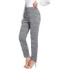 imageSweatyRocks Womens Casual Skinny Leggings Stretchy High Waisted Work PantsLight Grey Plaid