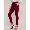 imageSweatyRocks Womens Casual Skinny Leggings Stretchy High Waisted Work PantsMaroon