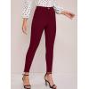 imageSweatyRocks Womens Casual Skinny Leggings Stretchy High Waisted Work PantsMaroon