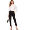 imageSweatyRocks Womens Casual Skinny Leggings Stretchy High Waisted Work PantsPearl Pockets Black