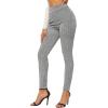imageSweatyRocks Womens Casual Skinny Leggings Stretchy High Waisted Work PantsPlaid Grey