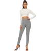 imageSweatyRocks Womens Casual Skinny Leggings Stretchy High Waisted Work PantsPlaid Grey
