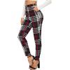 imageSweatyRocks Womens Casual Skinny Leggings Stretchy High Waisted Work PantsPlaid Pattern